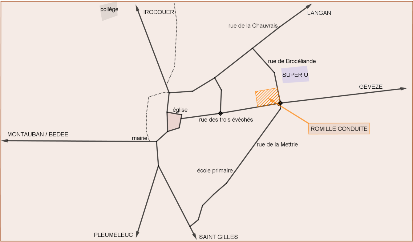 Plan pour situer Romillé Conduite